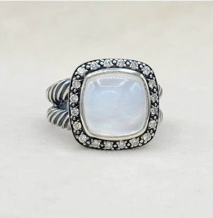    David Yurman Albion Moonlight Ice Moonstone Ring – Diamond