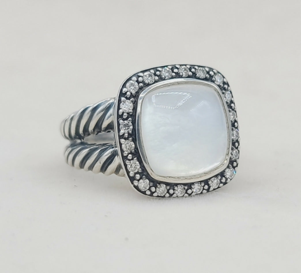    David Yurman Albion Moonlight Ice Moonstone Ring – Diamond