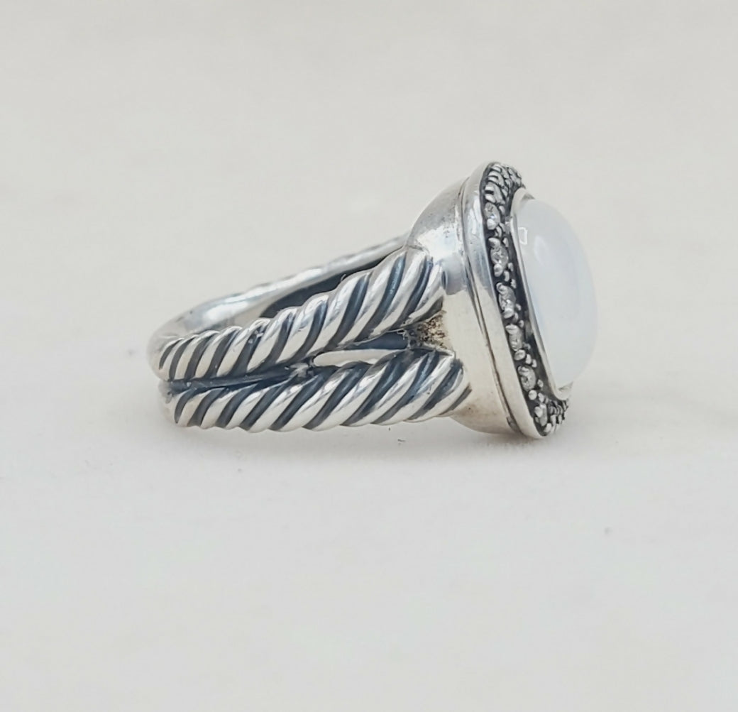    David Yurman Albion Moonlight Ice Moonstone Ring – Diamond