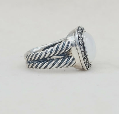    David Yurman Albion Moonlight Ice Moonstone Ring – Diamond