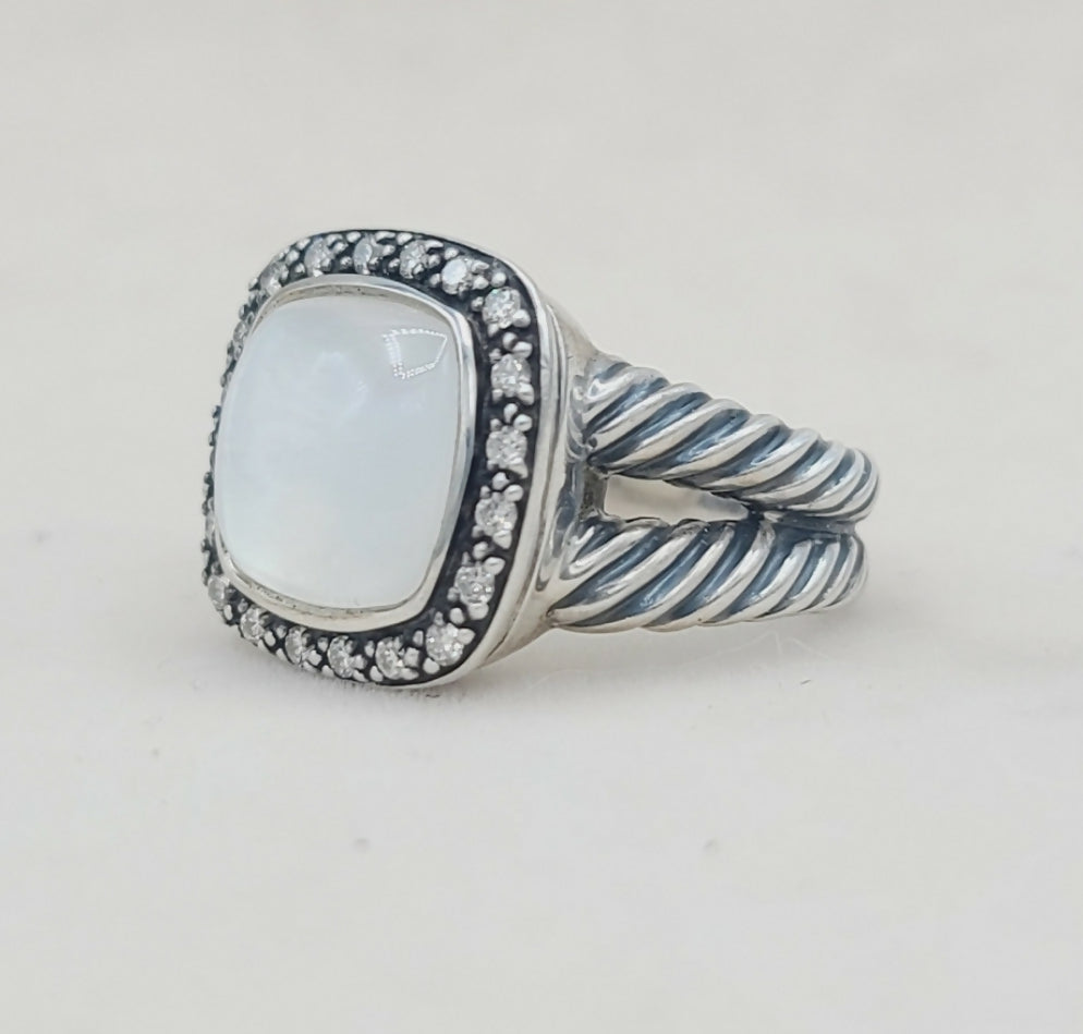    David Yurman Albion Moonlight Ice Moonstone Ring – Diamond