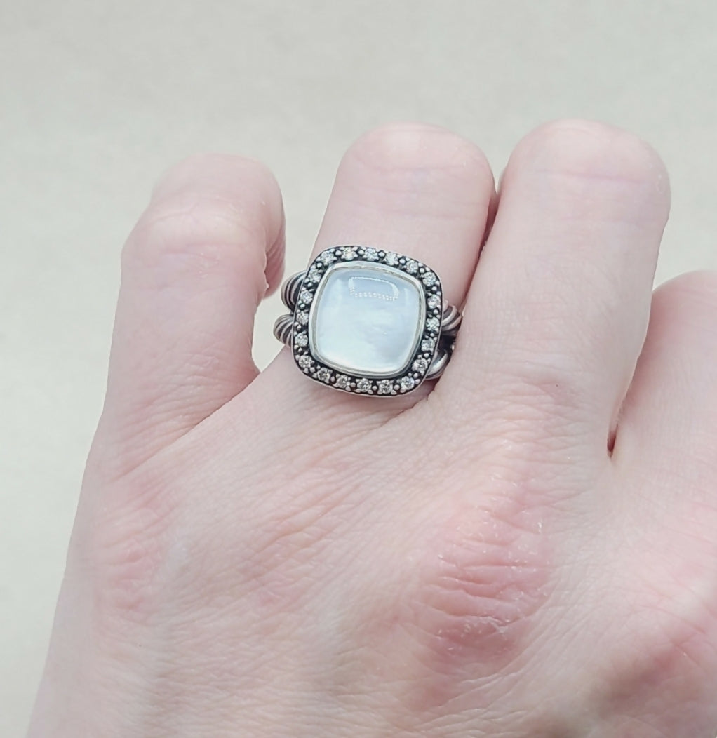    David Yurman Albion Moonlight Ice Moonstone Ring – Diamond