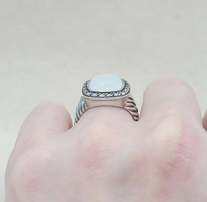    David Yurman Albion Moonlight Ice Moonstone Ring – Diamond