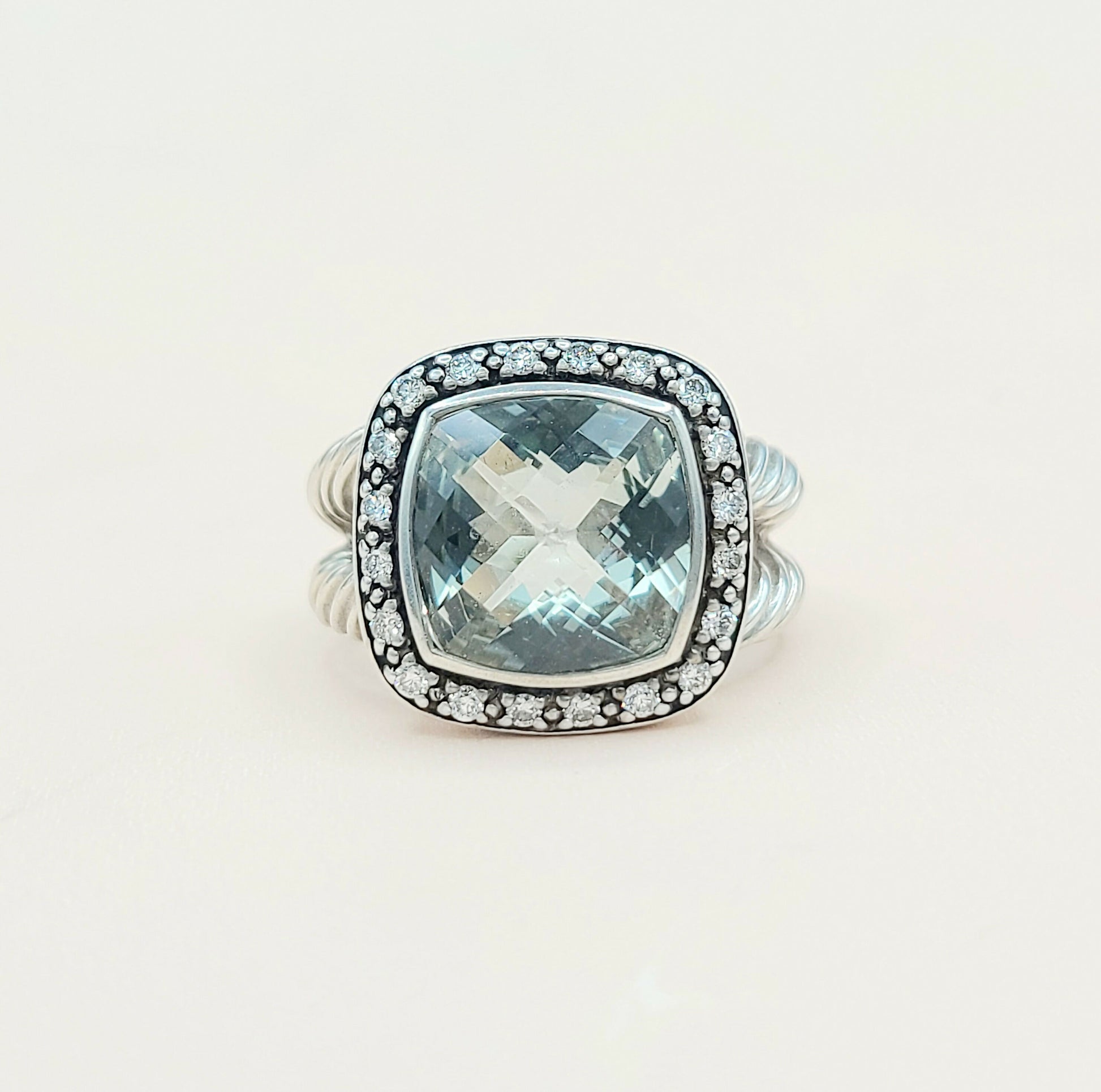    David Yurman Albion Moonlight Ice Ring 11mm Prasiolite