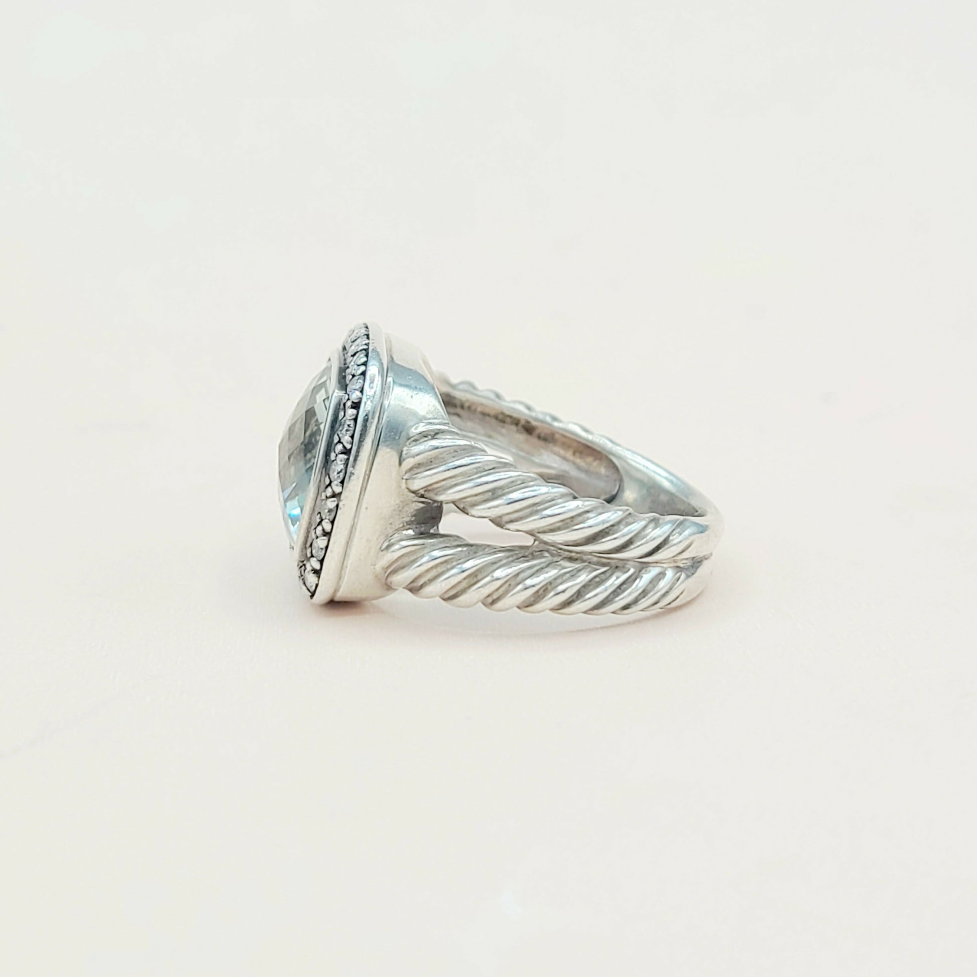    David Yurman Albion Moonlight Ice Ring 11mm Prasiolite