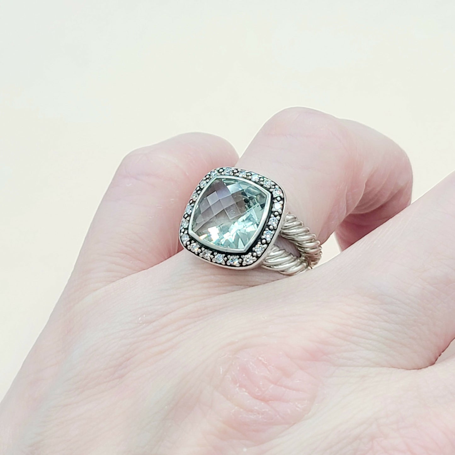    David Yurman Albion Moonlight Ice Ring 11mm Prasiolite