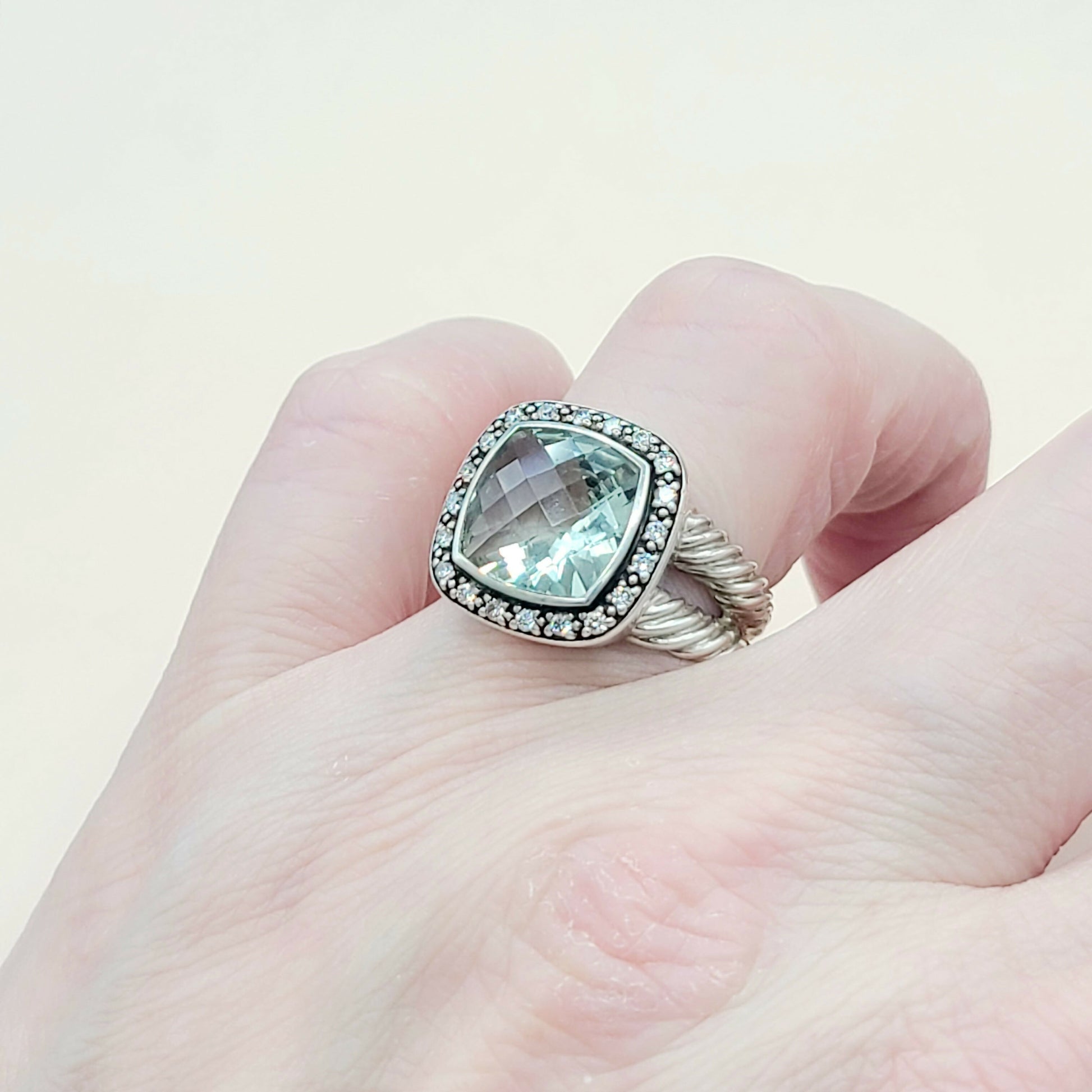    David Yurman Albion Moonlight Ice Ring 11mm Prasiolite