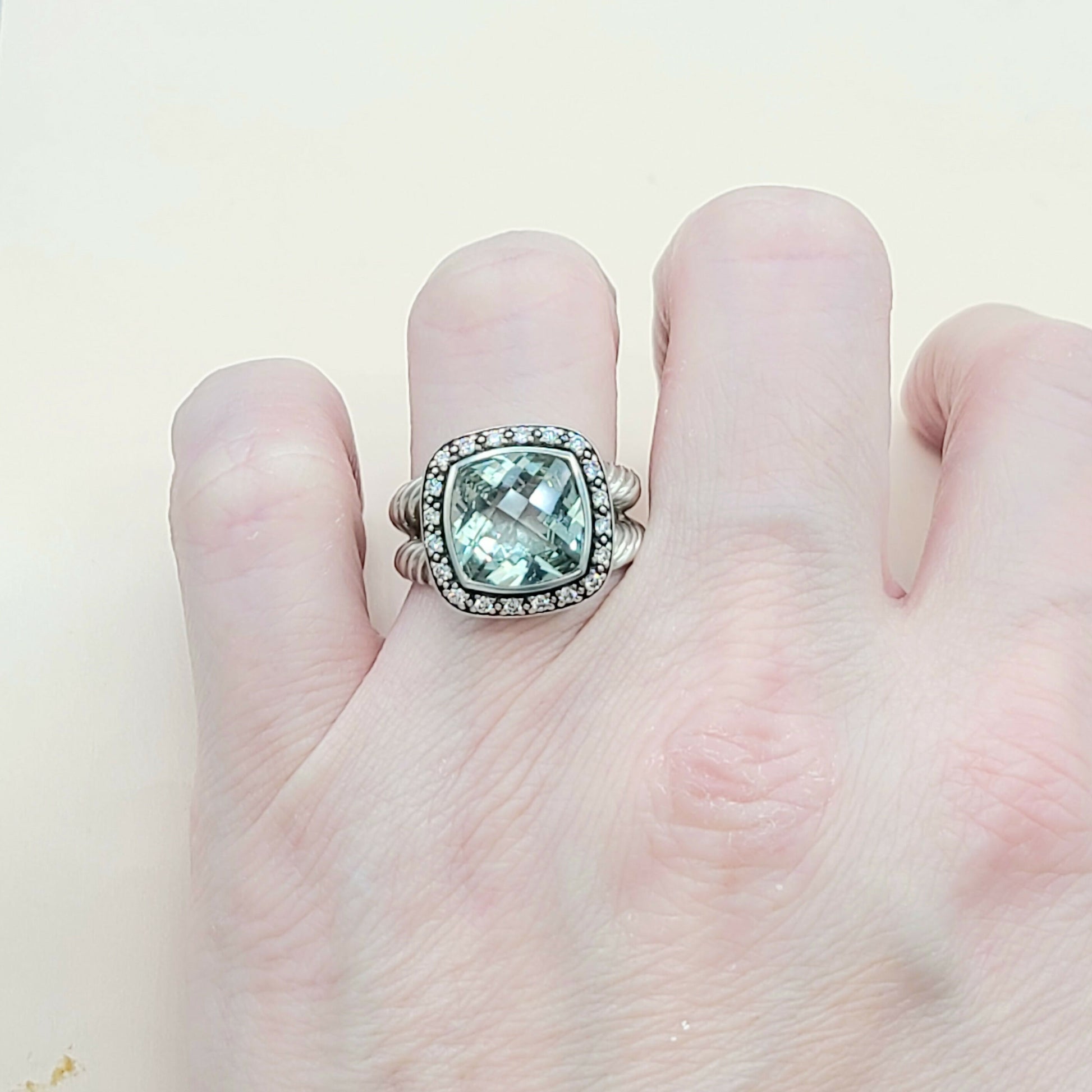    David Yurman Albion Moonlight Ice Ring 11mm Prasiolite