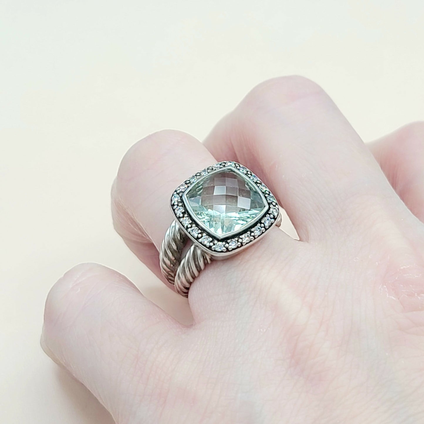    David Yurman Albion Moonlight Ice Ring 11mm Prasiolite