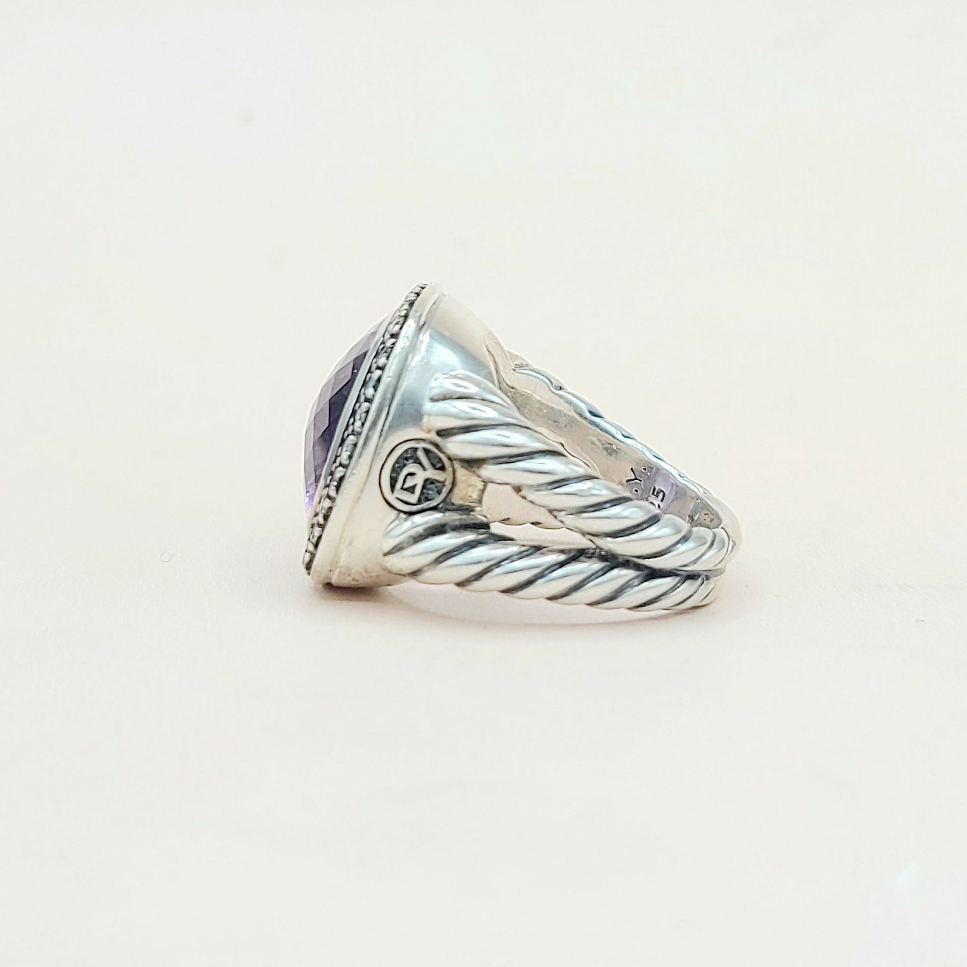    David Yurman Albion Moonlight Ice Ring 14mm Amethyst