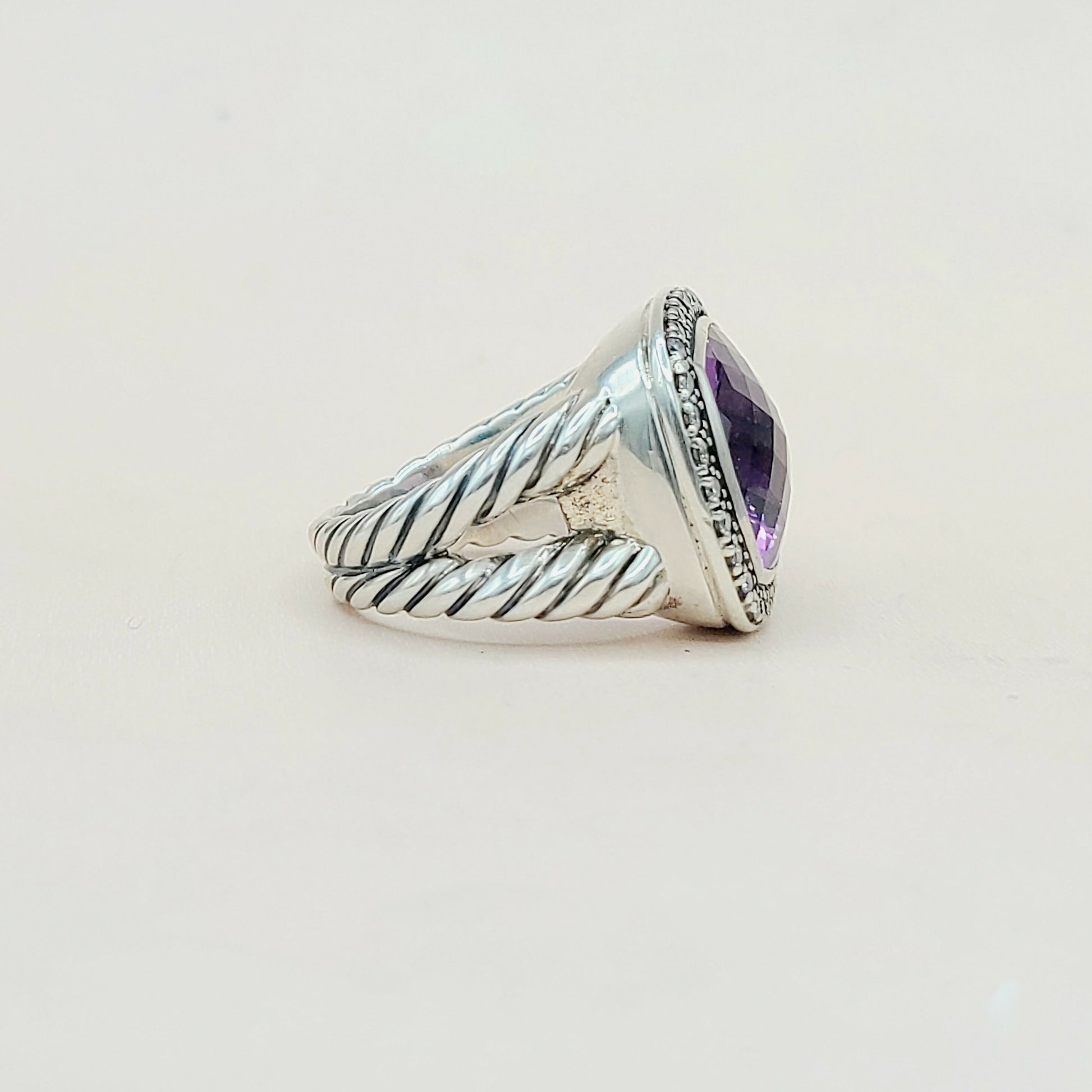    David Yurman Albion Moonlight Ice Ring 14mm Amethyst