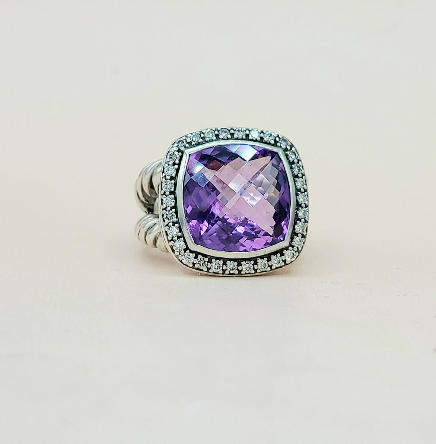    David Yurman Albion Moonlight Ice Ring 14mm Amethyst