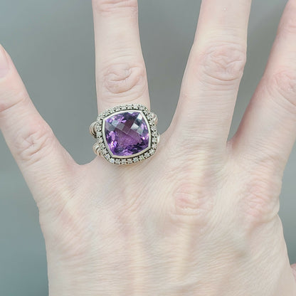    David Yurman Albion Moonlight Ice Ring 14mm Amethyst