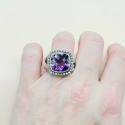    David Yurman Albion Moonlight Ice Ring 14mm Amethyst