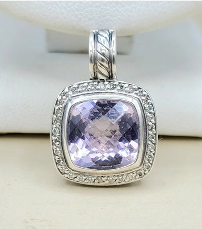    David Yurman Albion Pendant 11mm Amethyst & Diamond