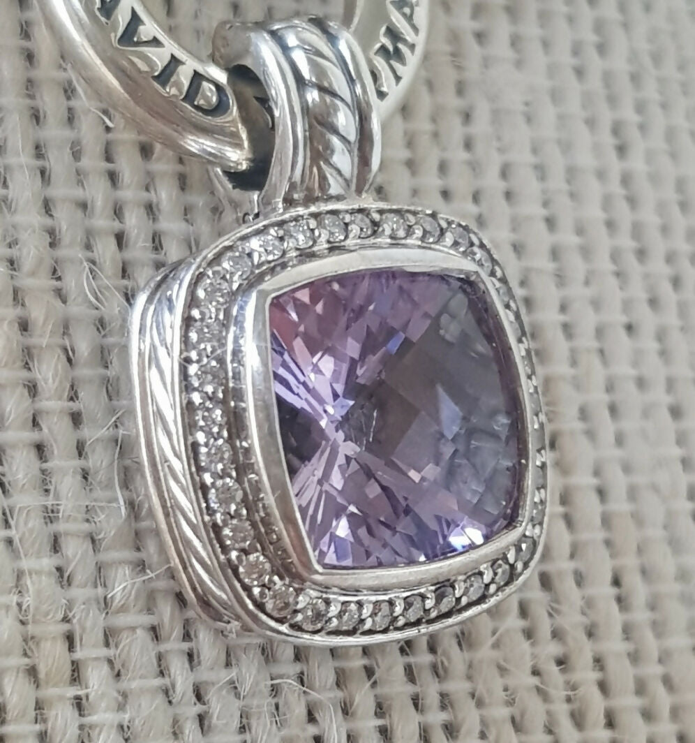    David Yurman Albion Pendant 11mm Amethyst & Diamond