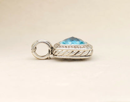    David Yurman Albion Pendant 14mm Blue Topaz & Diamonds