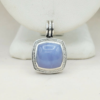    David Yurman Albion Pendant 14mm Chalcedony & Diamonds