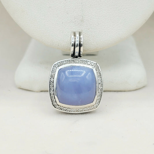    David Yurman Albion Pendant 14mm Chalcedony & Diamonds
