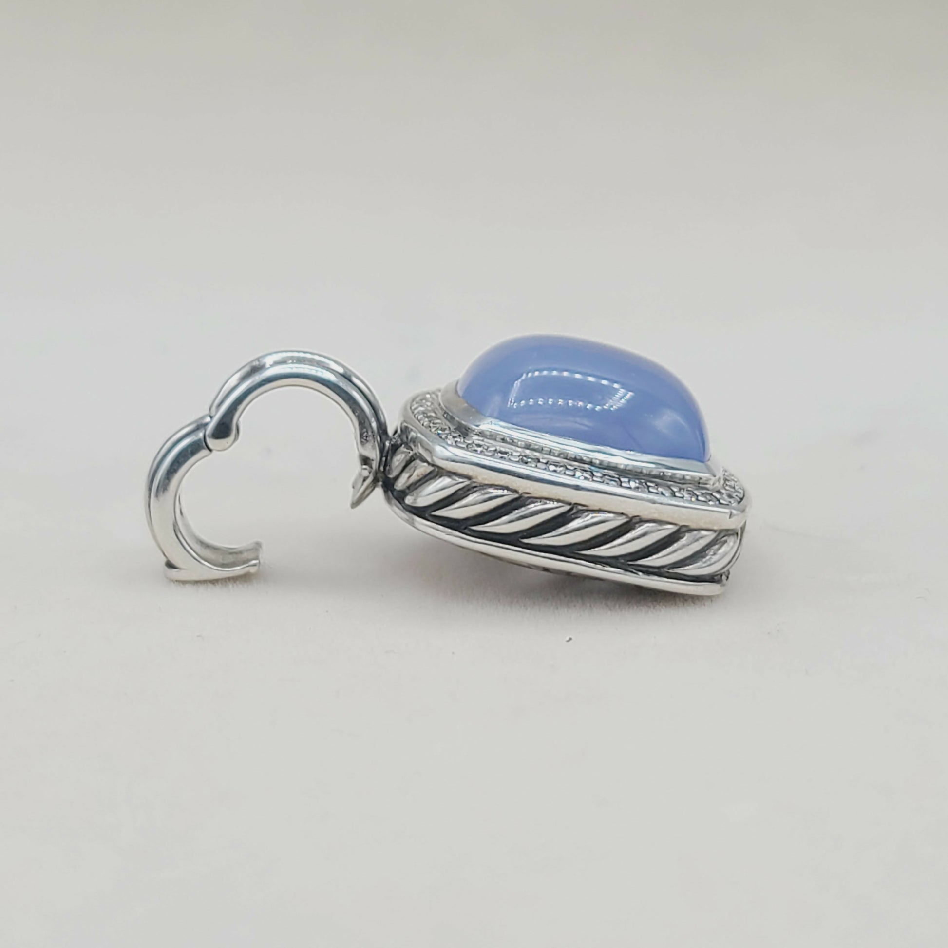    David Yurman Albion Pendant 14mm Chalcedony & Diamonds