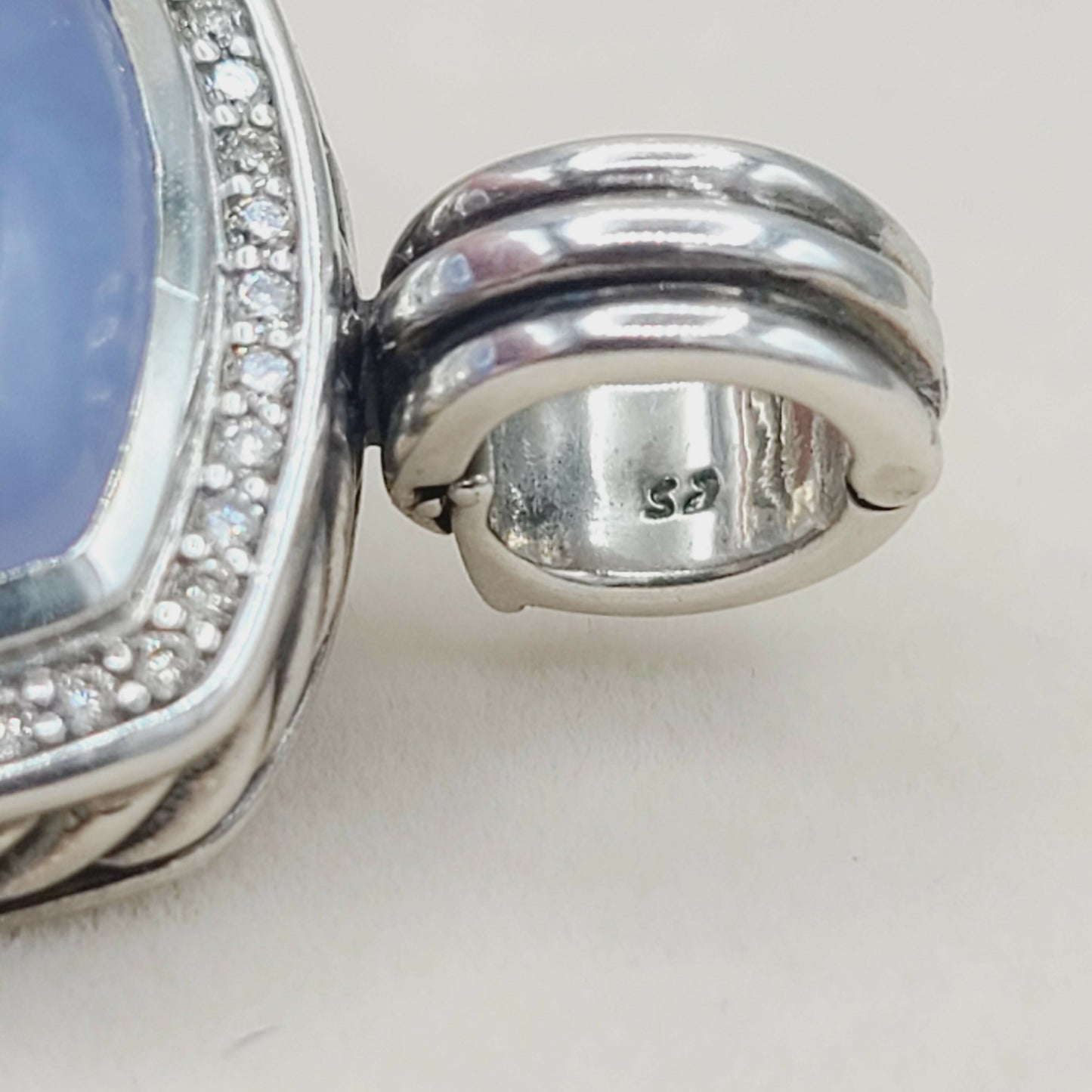    David Yurman Albion Pendant 14mm Chalcedony & Diamonds