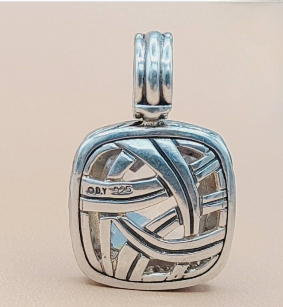    David Yurman Albion Pendant – 14mm White Topaz & Diamonds