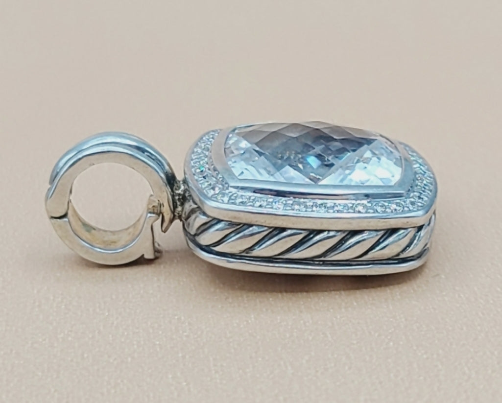    David Yurman Albion Pendant – 14mm White Topaz & Diamonds