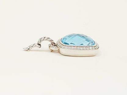    David Yurman Albion Pendant 17mm Blue Topaz & Diamonds