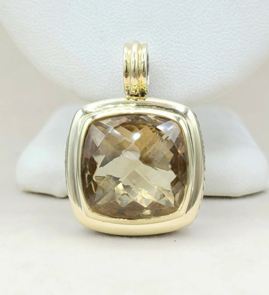    David Yurman Albion Pendant – 20mm Champagne Citrine & Gold