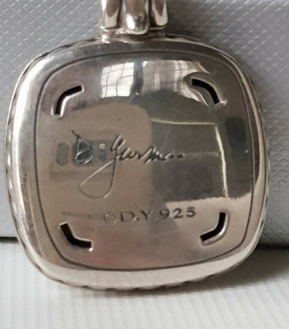    David Yurman Albion Pendant – 27mm Snowflake Obsidian