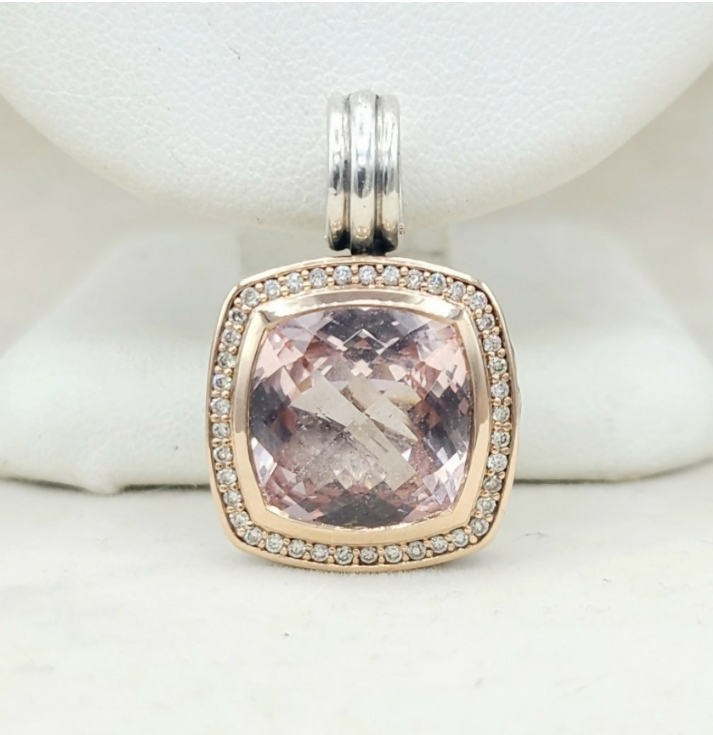    David Yurman Albion Pendant – Morganite, Diamond & Rose Gold