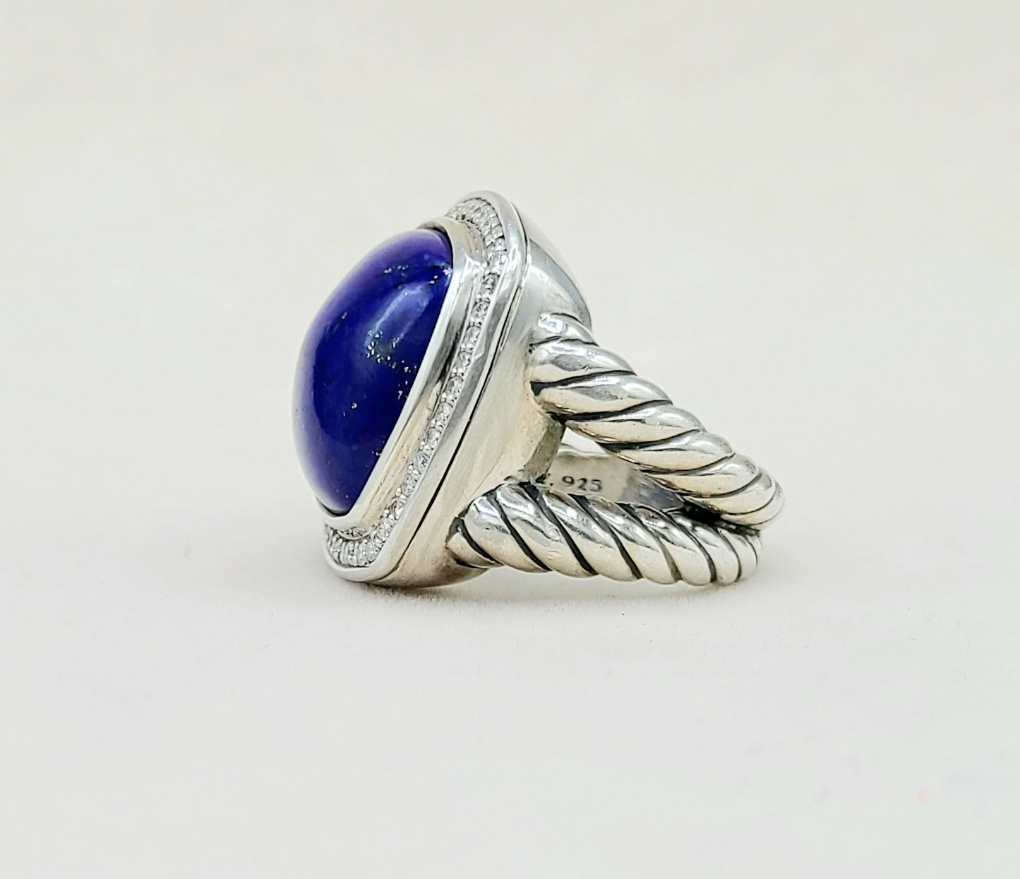    David Yurman Albion Ring 17mm Lapis Lazuli & Diamonds