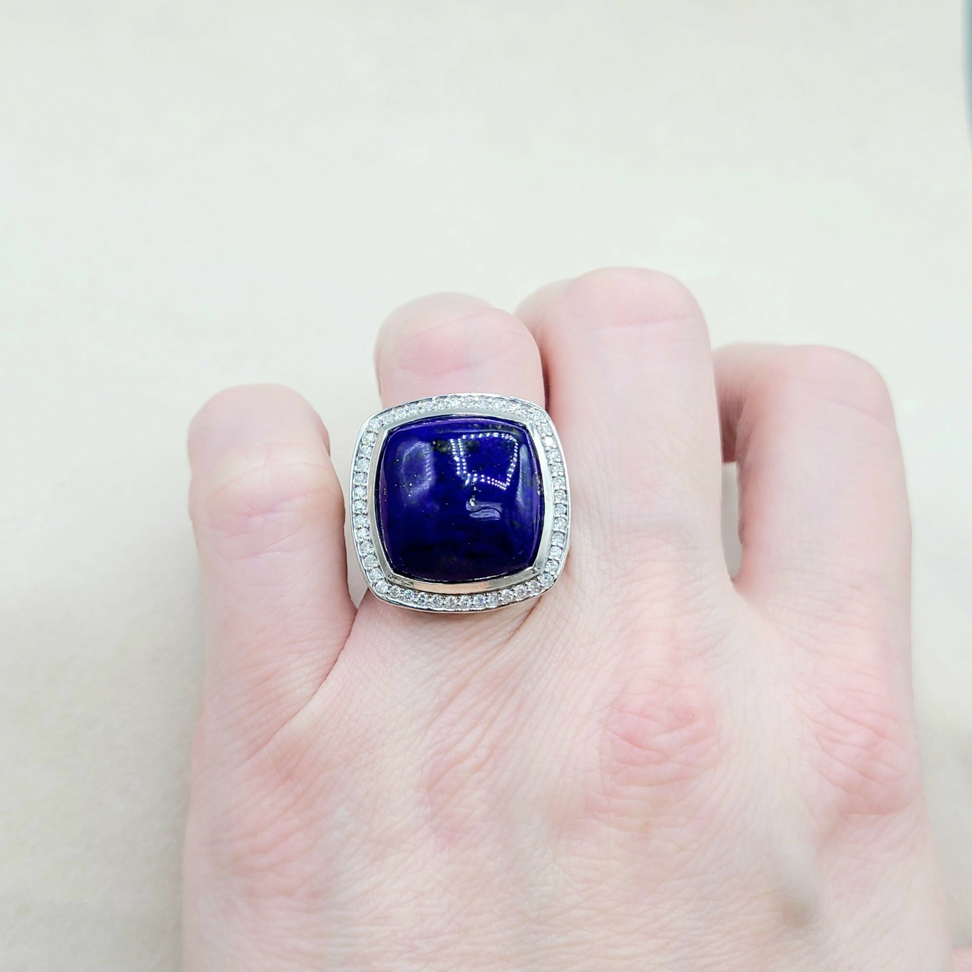    David Yurman Albion Ring 17mm Lapis Lazuli & Diamonds