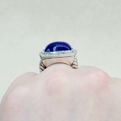    David Yurman Albion Ring 17mm Lapis Lazuli & Diamonds