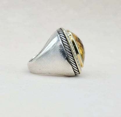    David Yurman Albion Ring 20mm Citrine & Diamonds