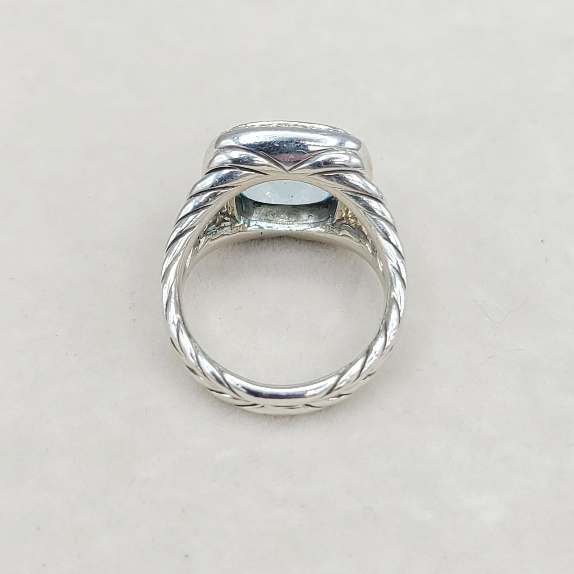    David Yurman Albion Ring Blue Topaz & Diamonds
