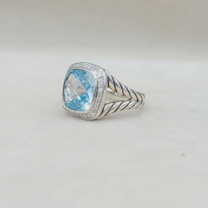    David Yurman Albion Ring Blue Topaz & Diamonds