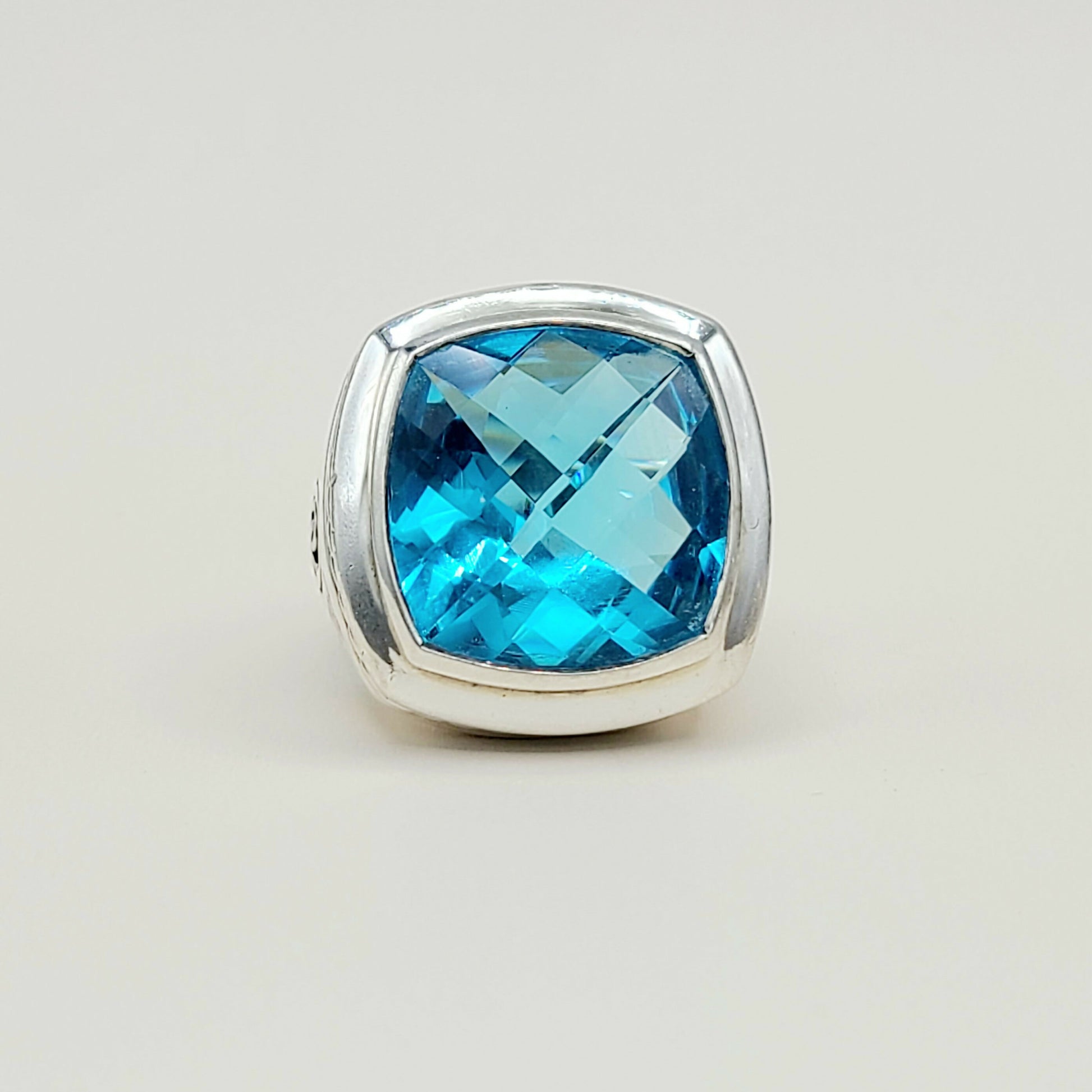   David Yurman Albion Statement Ring 18mm Hampton Blue Topaz