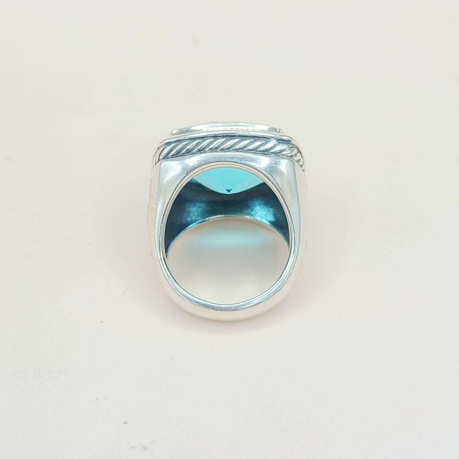    David Yurman Albion Statement Ring 18mm Hampton Blue Topaz