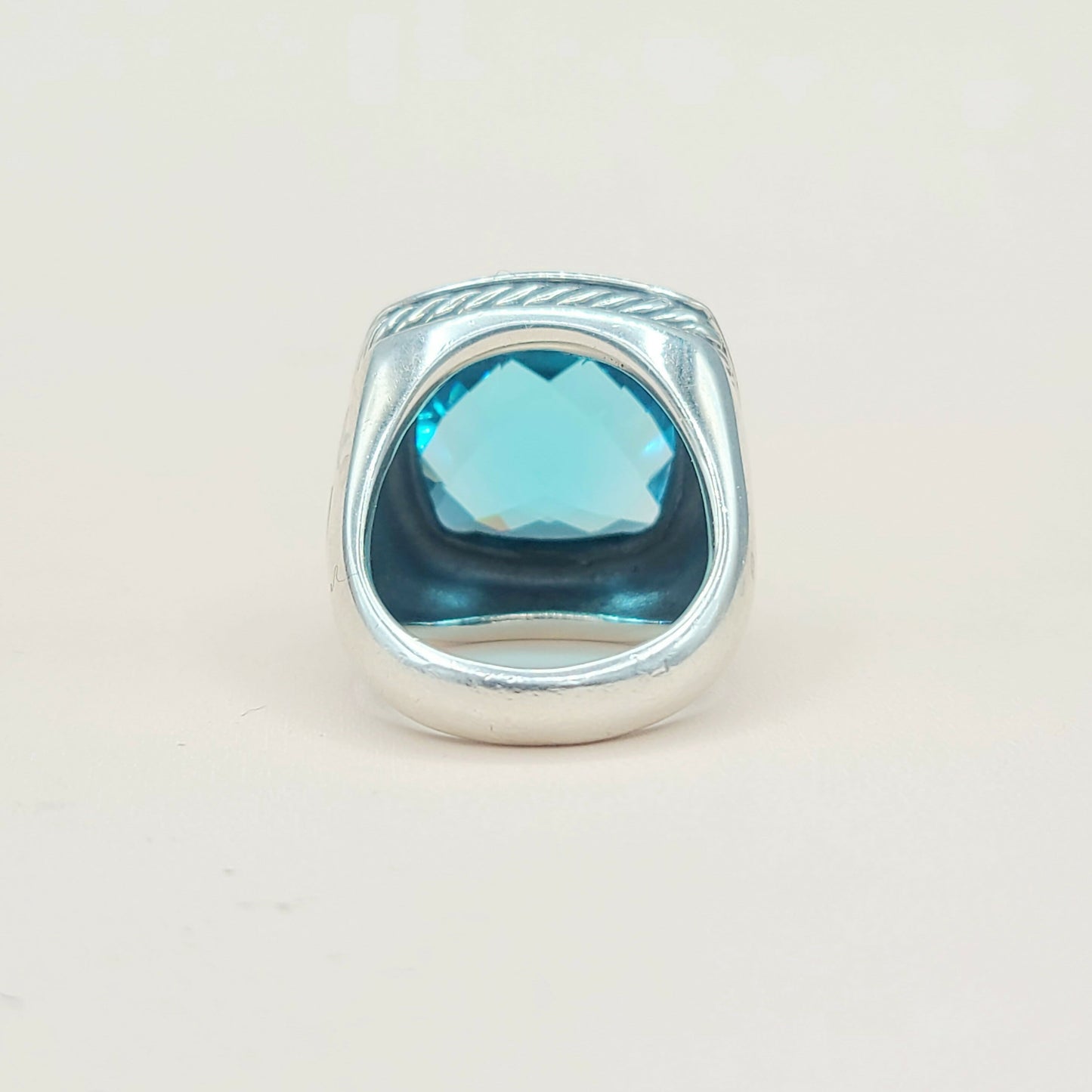    David Yurman Albion Statement Ring 18mm Hampton Blue Topaz