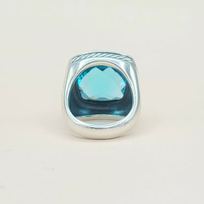    David Yurman Albion Statement Ring 18mm Hampton Blue Topaz