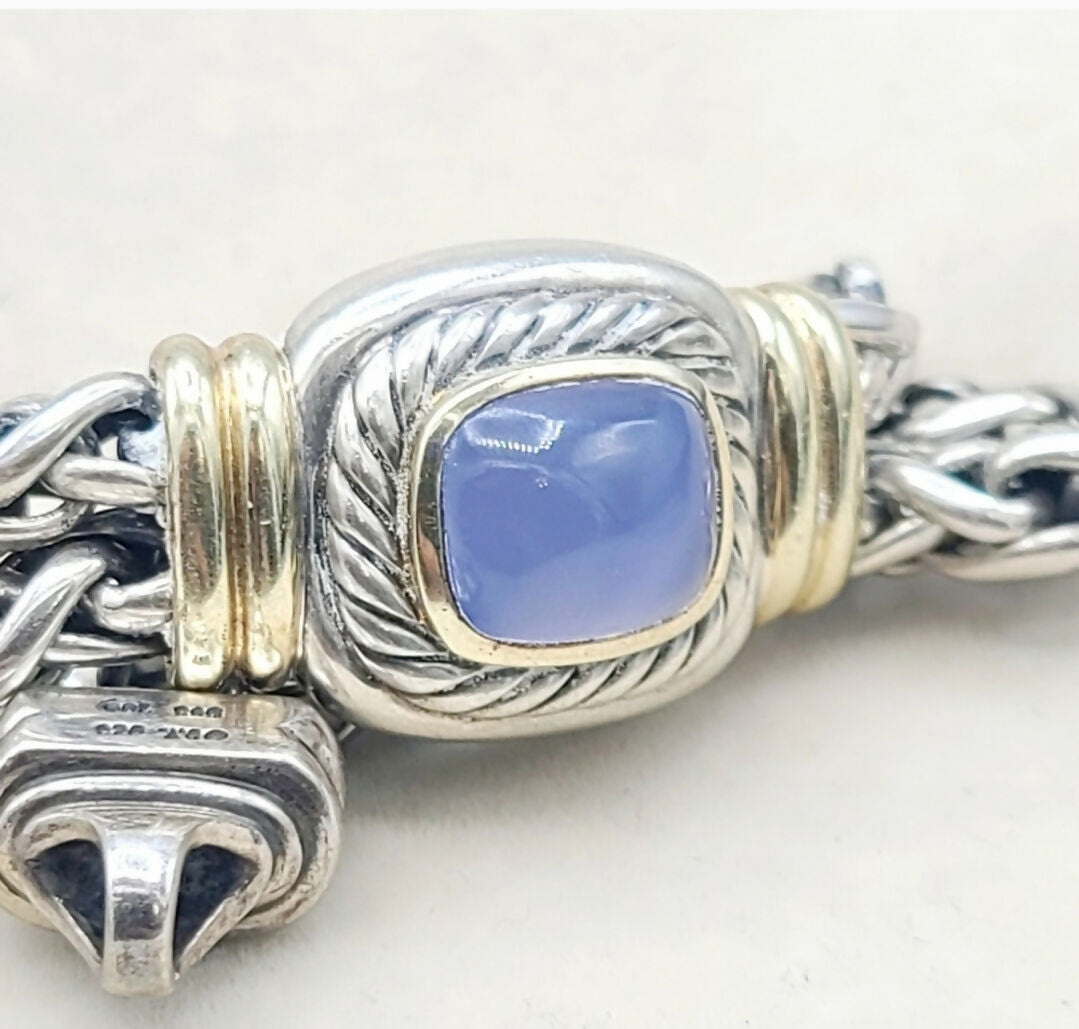    David Yurman Albion Wheat Bracelet – Chalcedony & Gold