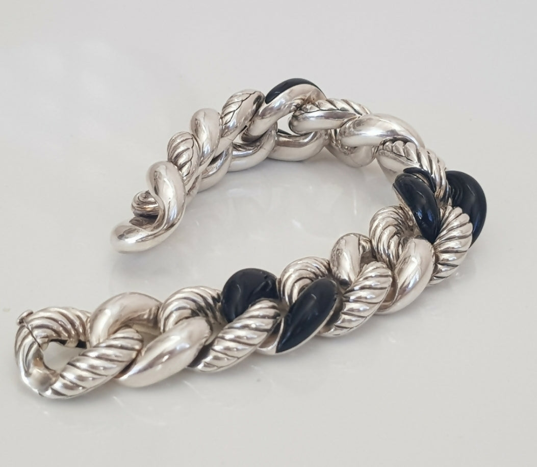    David Yurman Belmont Curb Link Bracelet – Black Onyx