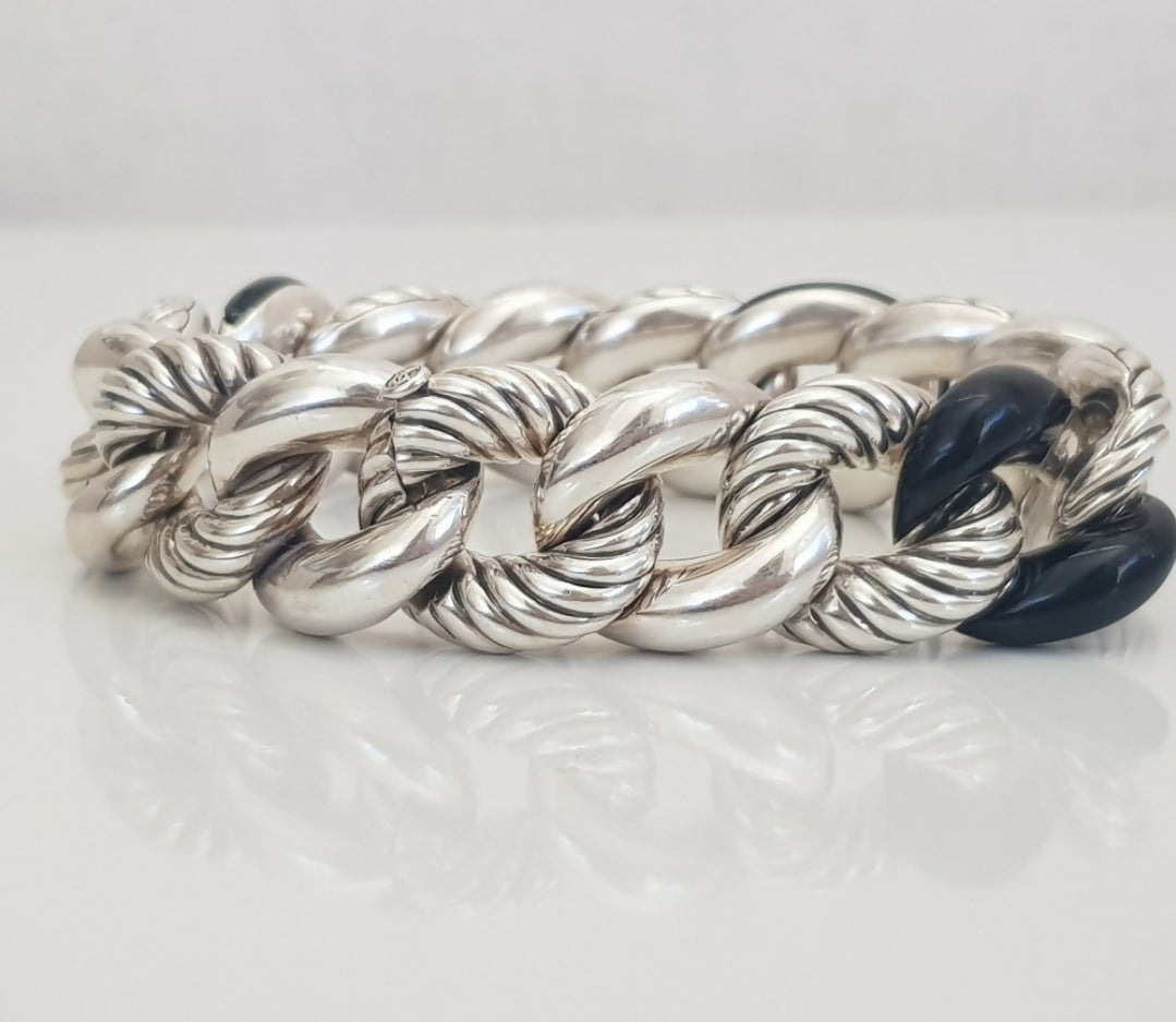    David Yurman Belmont Curb Link Bracelet – Black Onyx