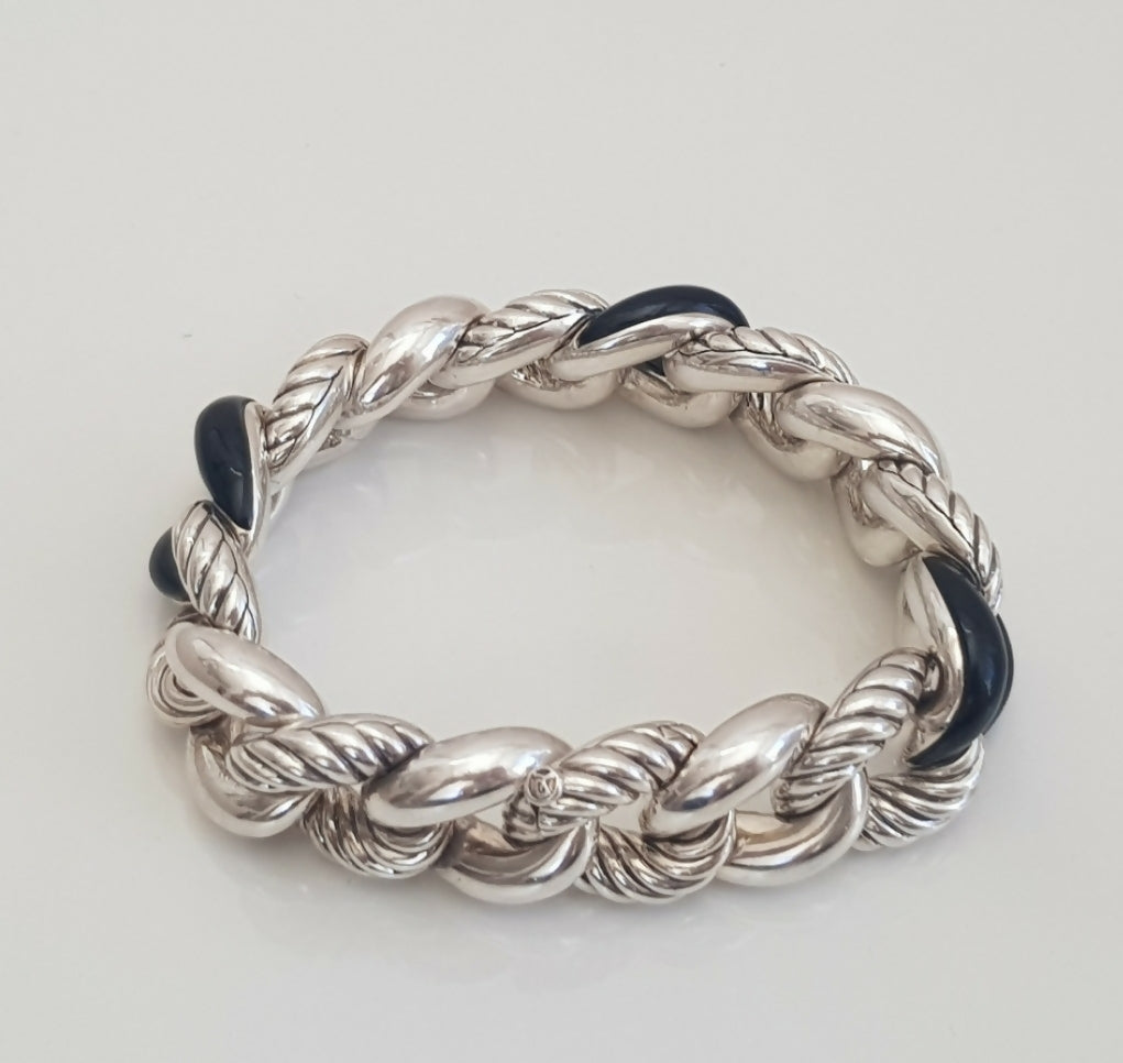    David Yurman Belmont Curb Link Bracelet – Black Onyx