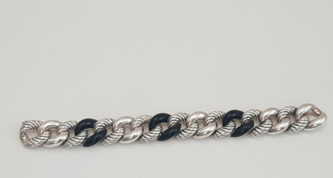    David Yurman Belmont Curb Link Bracelet – Black Onyx