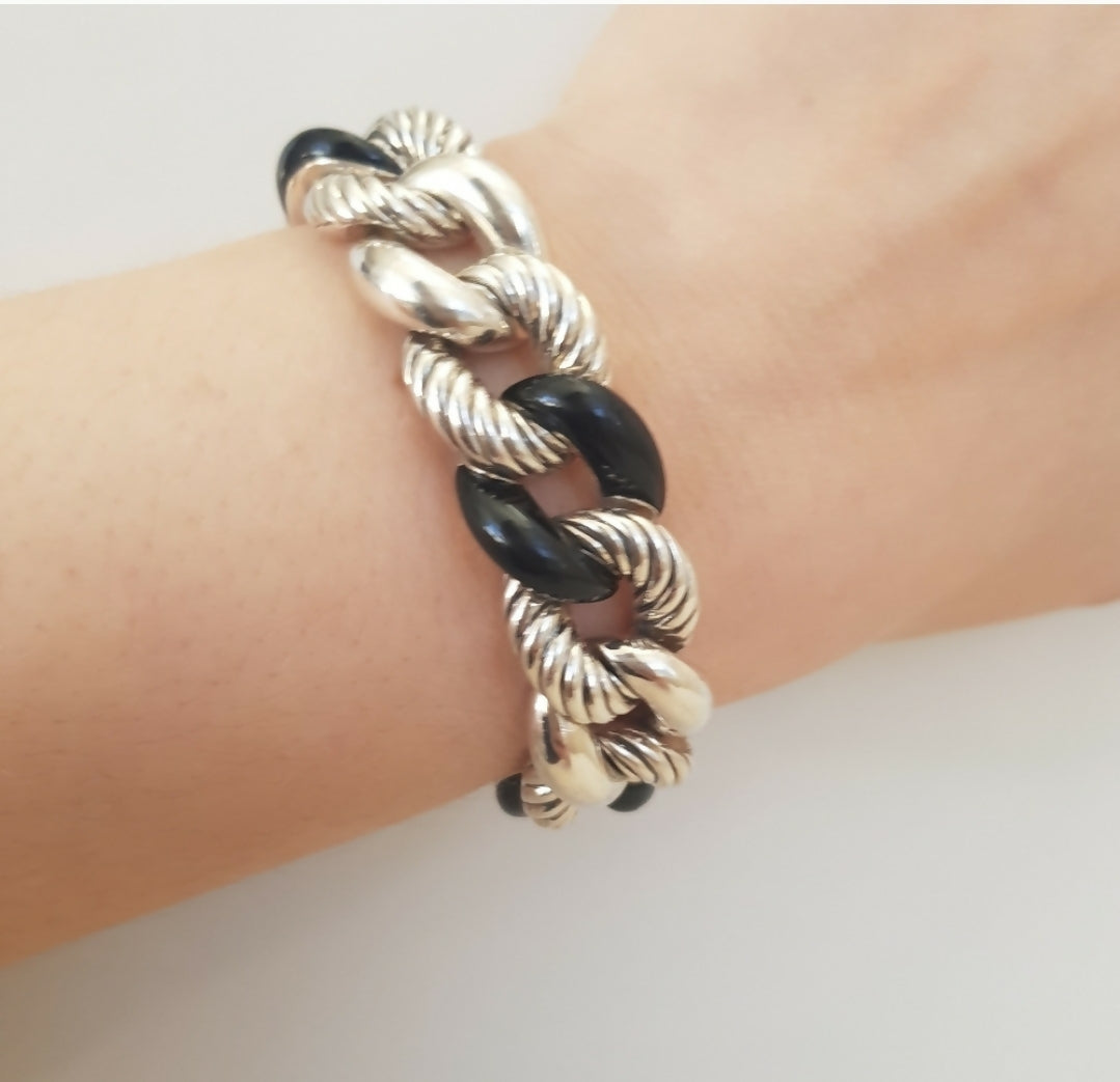    David Yurman Belmont Curb Link Bracelet – Black Onyx