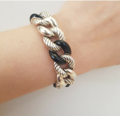    David Yurman Belmont Curb Link Bracelet – Black Onyx