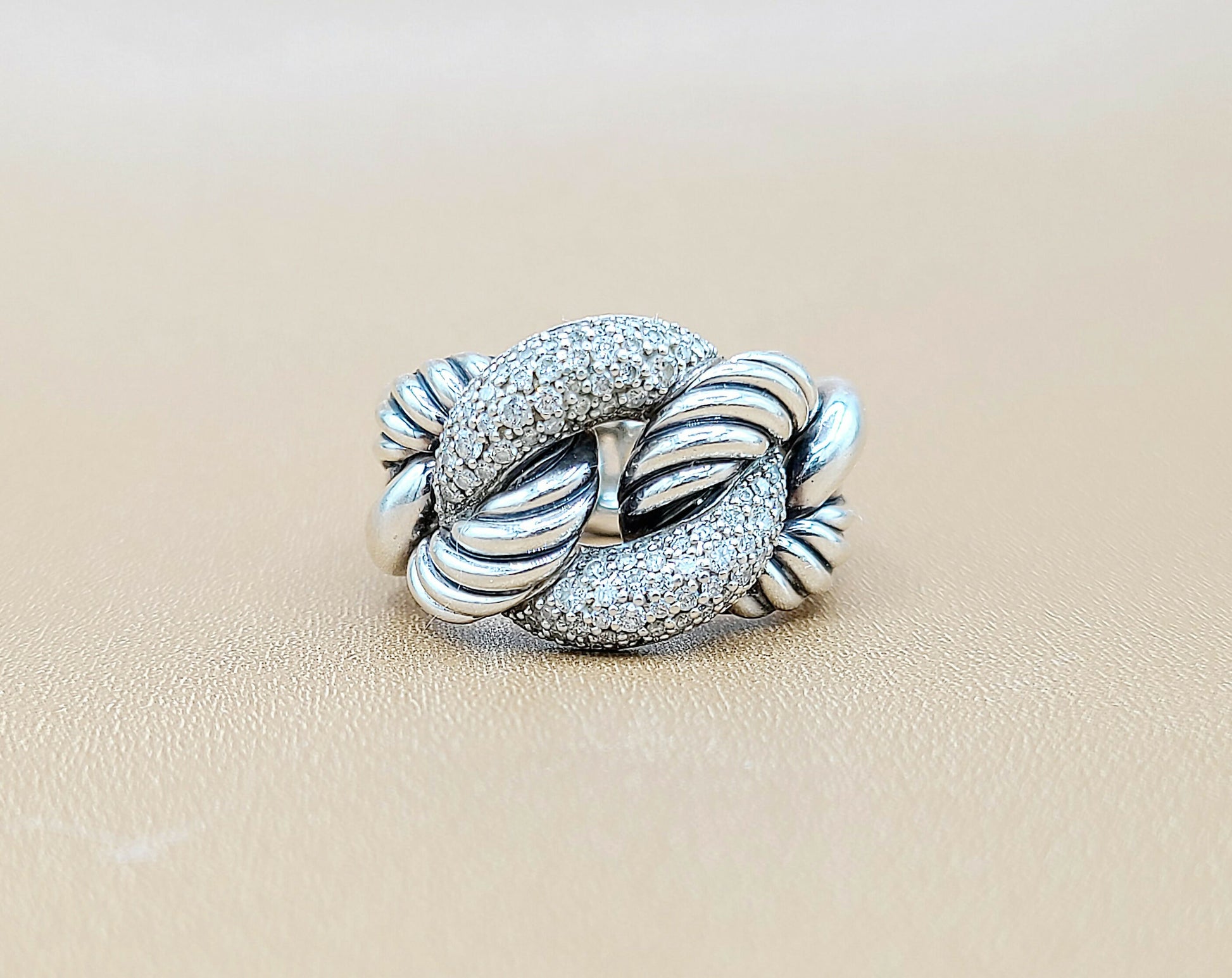    David Yurman Belmont Curb Link Ring Wide Diamond