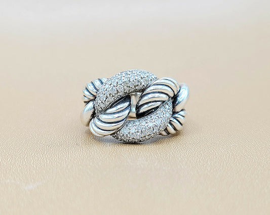    David Yurman Belmont Curb Link Ring Wide Diamond
